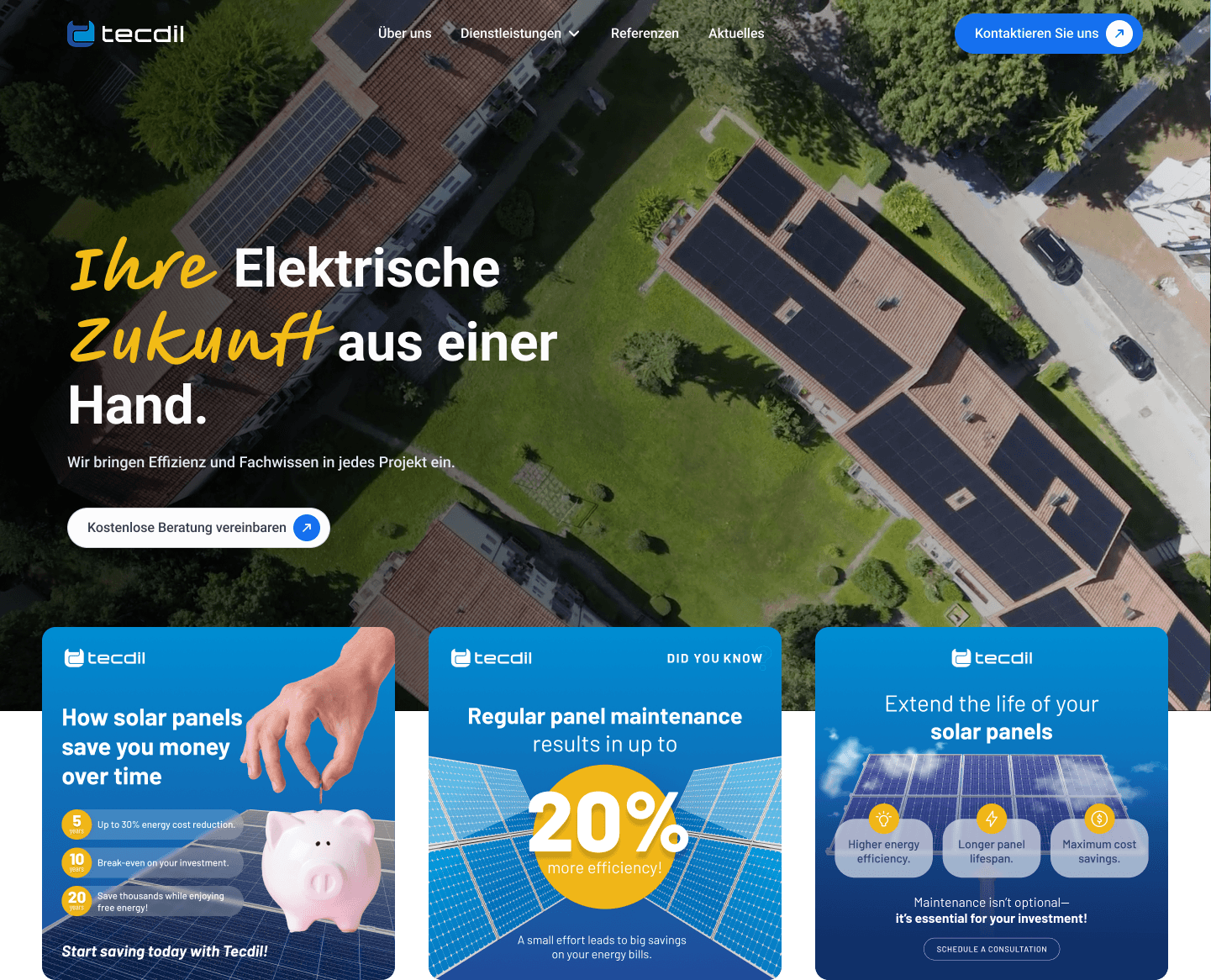 Tecdil website homepage, redesigned by AnchorzUp